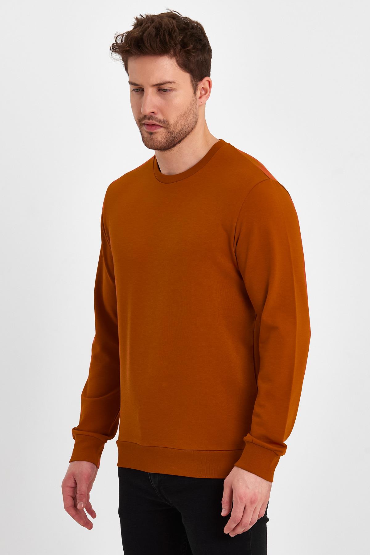 FİHA/ŞEBEK-9025 ERKEK LİKRALİ  SIFIR YAKA SWEAT - TARÇIN