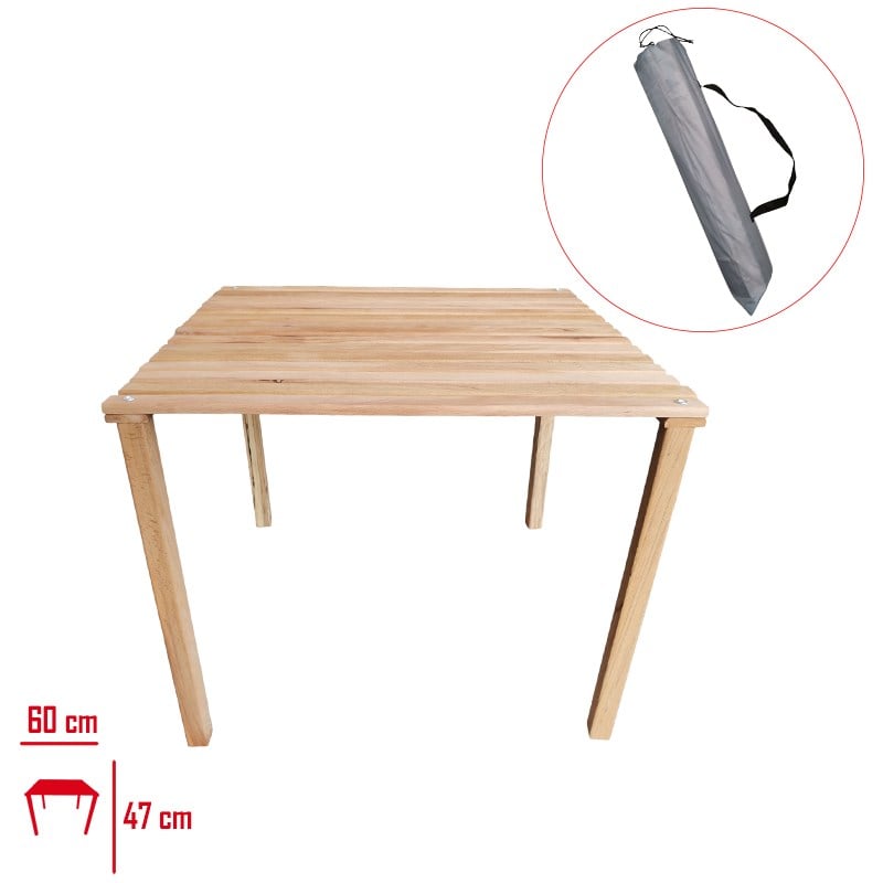DiğerAhşap Piknik Ve Kamp Masası Portatif Çantalı 60*60