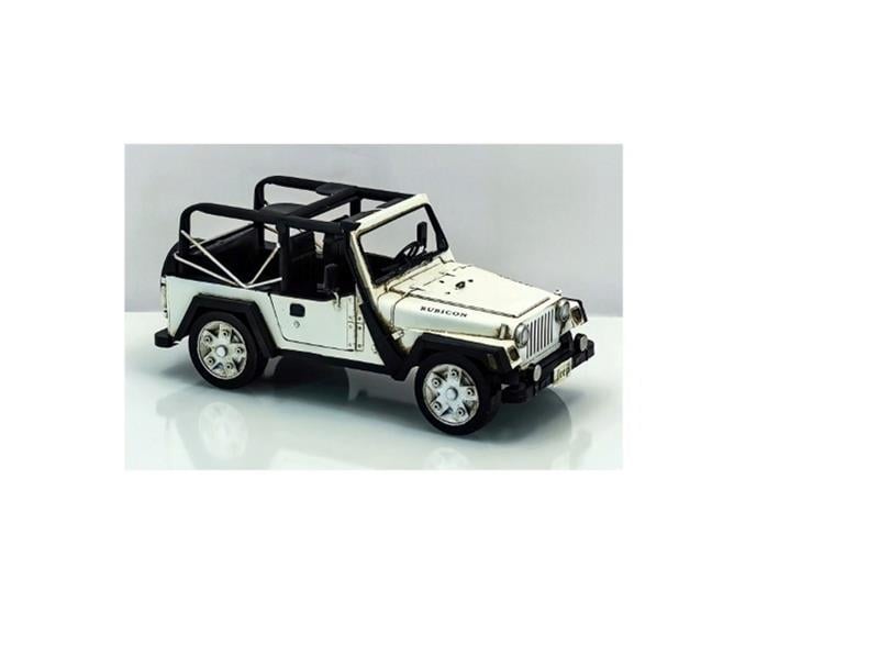 Antika Metal Jeep Beyaz