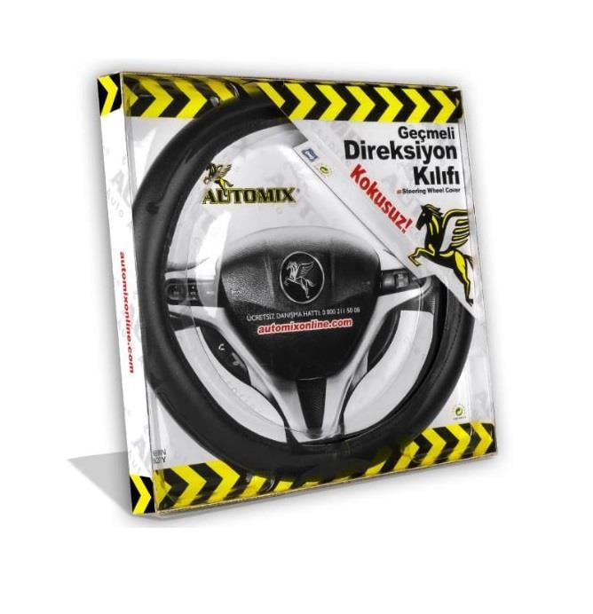 Automix Direksiyon Kılıfı Düz Siyah 3072