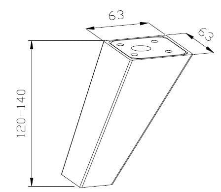 Ayak 12 cm Açılı Plastik Kare Krem