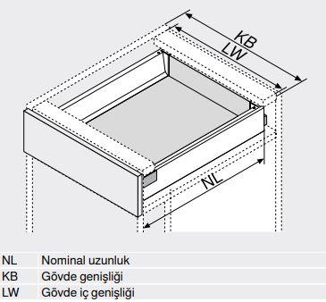 Blum Gövde Genişliği : 45 cm ; Derinlik : 45 cm