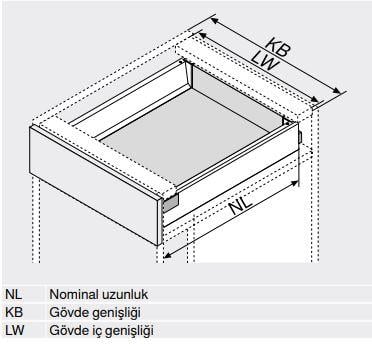 Blum Gövde Genişliği: 90cm  ; Derinlik : 45cm