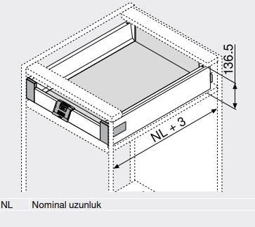 Blum TDBX Antaro İç Çekmece Ön Paneli Gri