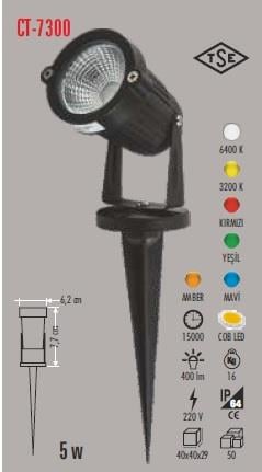 Cata Kazıklı Led Bahçe Armatürü 7W 