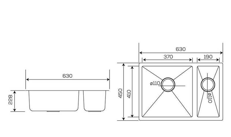Crauf Evye Stella 6063 Siyah 450x630x228mm