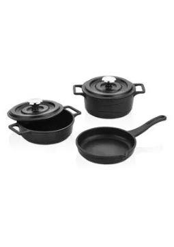 NATURAKDecorev Tencete Seti Mini Döküm Siyah 5 Prc