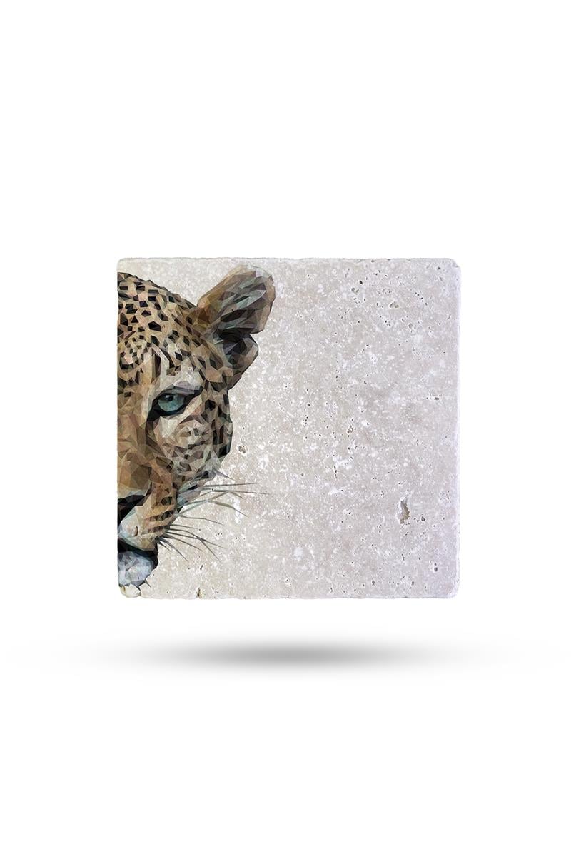 BEGOLONİDoğal Taş Bardak Altlığı Kaplan 10*10cm