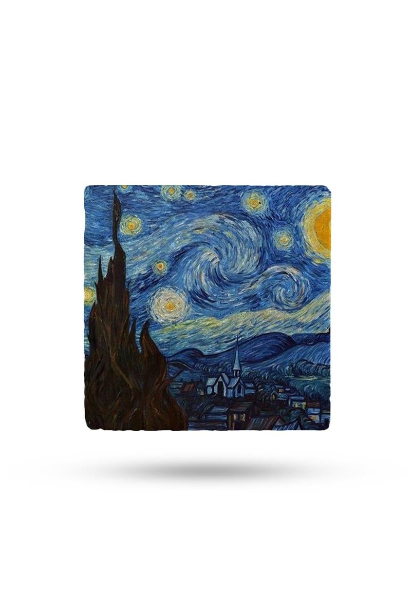BEGOLONİDoğal Taş Bardak Altlığı Van Gogh 10*10cm