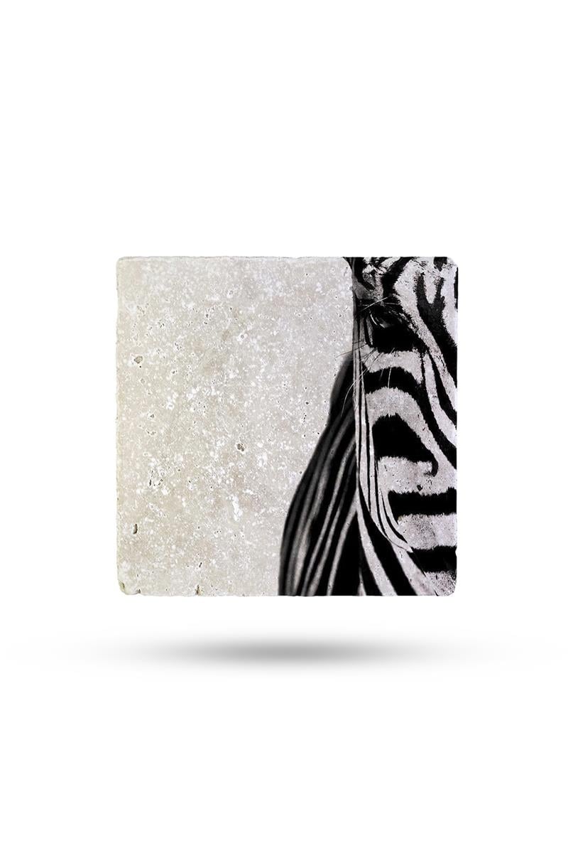 BEGOLONİDoğal Taş Bardak Altlığı Zebra 10*10cm