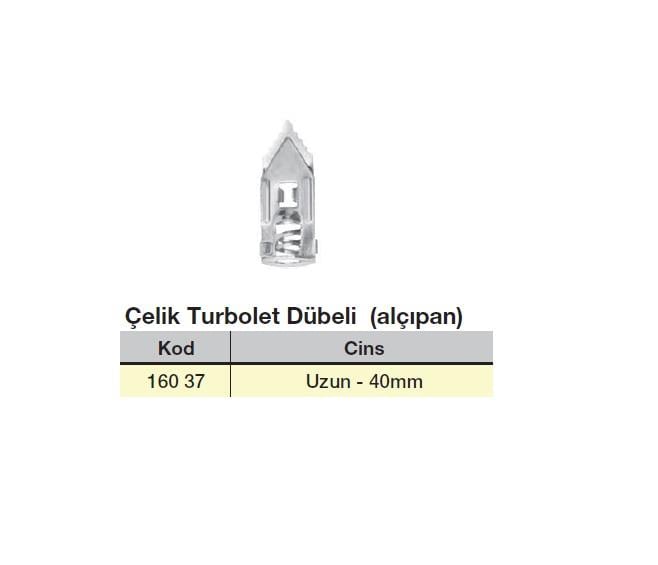ERMOErmo Çelik Turbolet Dübeli 40mm 1pk 100 adet