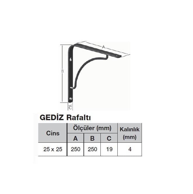 Ermo Gediz Rafaltı 25*25 Siyah