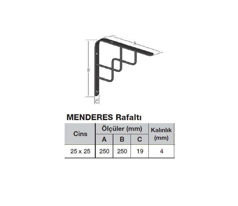 Ermo Menderes Rafaltı 25*25cm Siyah