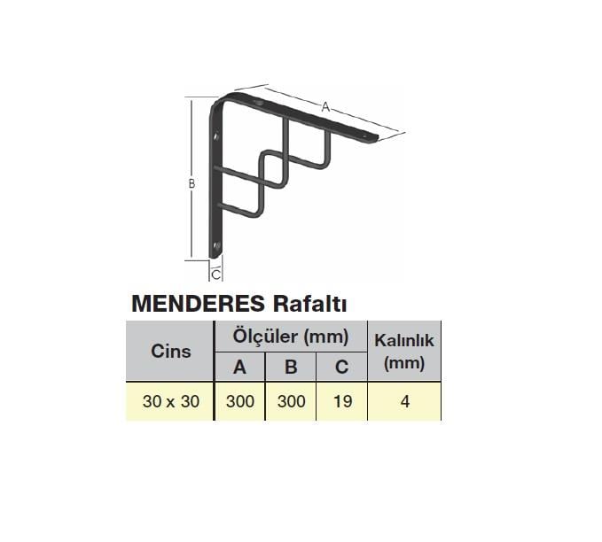 Ermo Menderes Rafaltı 30*30cm Siyah