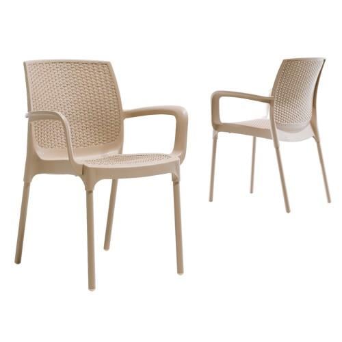Koltuk Sunset Rattan Metal Ayak Kapucino Novussi R