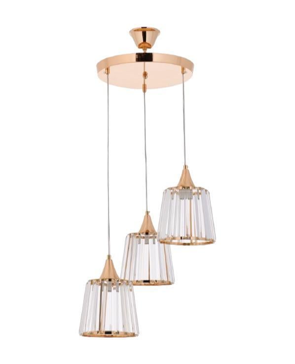 Star Yapı MarketKonik 3 lü Sarkıt Gold Avize