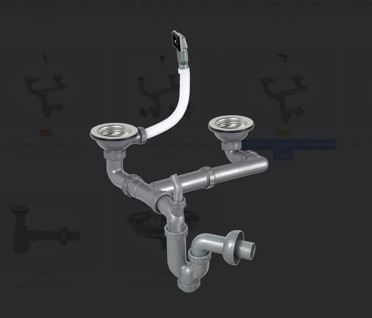 Krom Evye Taşmalı-Taşmasız Otomatik Çift Sifon Q90