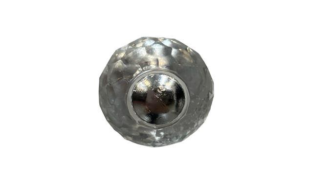 Kulp Kristal Naturel Düğme Krom 30MM Şeffaf