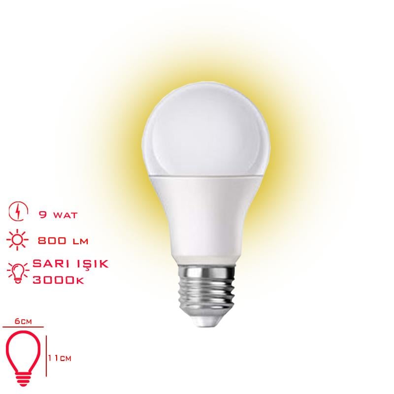 Leva Ampul Led Beyaz 9 Wat E27