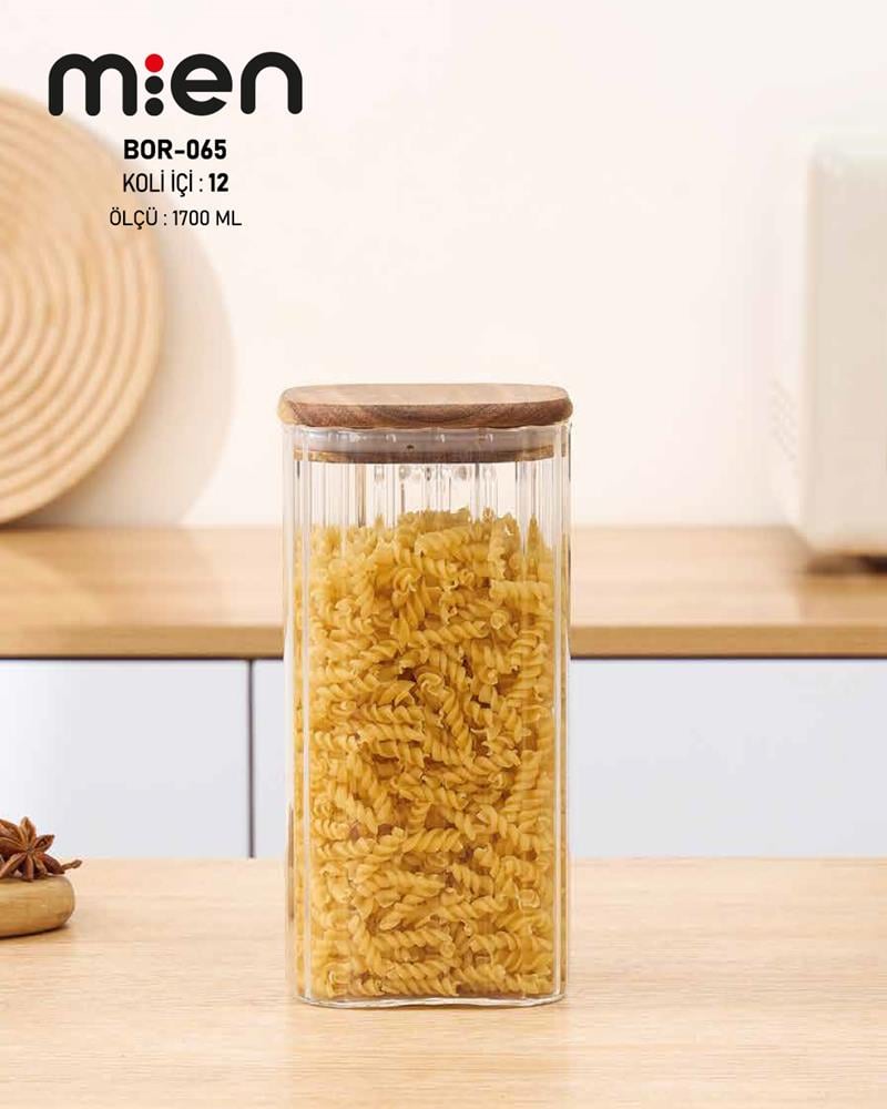DiğerLine Kare Cam Kavanoz 1700 ml