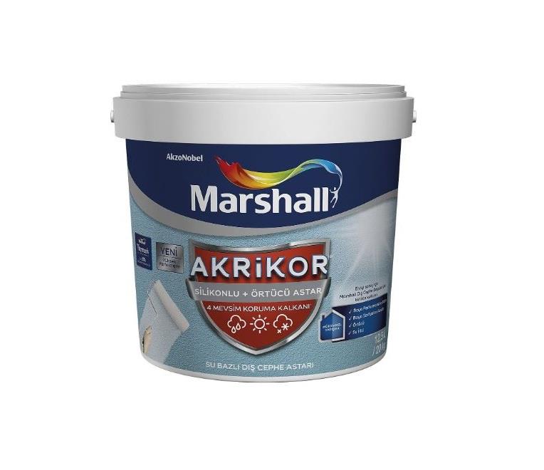 MARSHALLMarshall Akrikor Silikonlu Örtücü Beyaz Astar 20Kg
