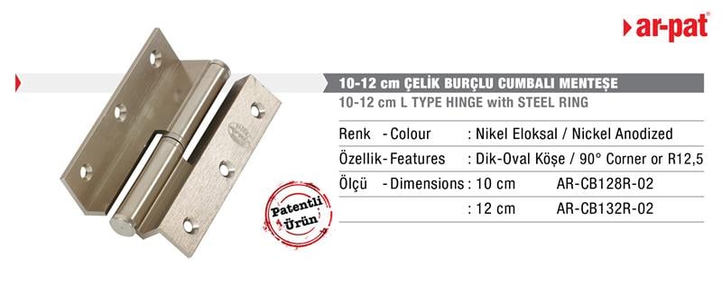 AR-PATMenteşe 10 cm Çelik Burçlu Cumbalı Sağ (İnox)