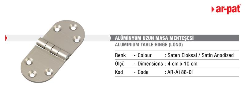 AR-PATMenteşe Alüminyum Uzun Masa 4x10cm Saten