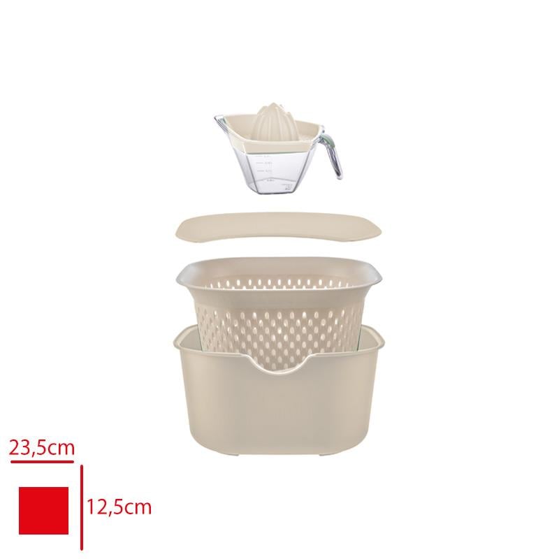 EVMONİMoi Süzgeçli Set 5 Parça Krem