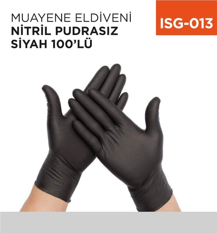 DiğerMuayene Eldiveni Nitril Pudrasız Siyah 100 lü