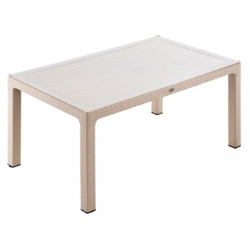 Novussi 90*150 Camlı Rattan Kapuçino Classi Masa