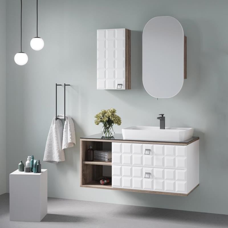 Oscar 95 cm Üst Modül Banyo Dolabı