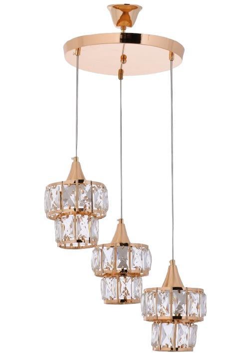 Star Yapı MarketPasta 3 lü Sarkıt Gold Avize