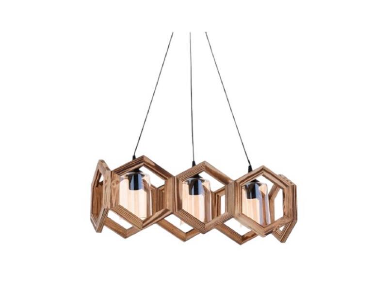 Star Yapı MarketPetek 3 lü Ahşap Avize