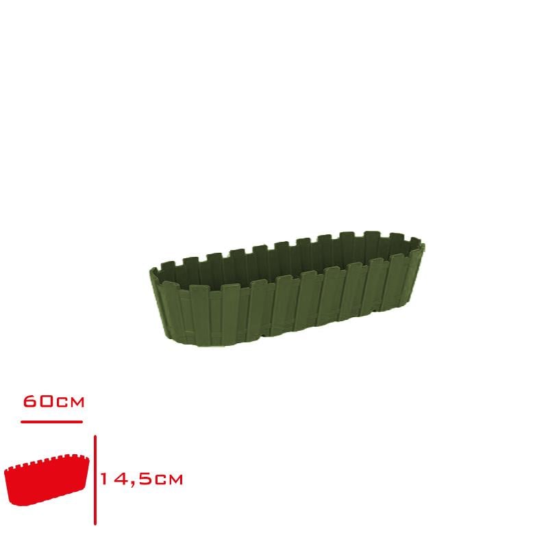 Poliwork Balkon Saksı Akasya 60 cm Yosun Yeşili
