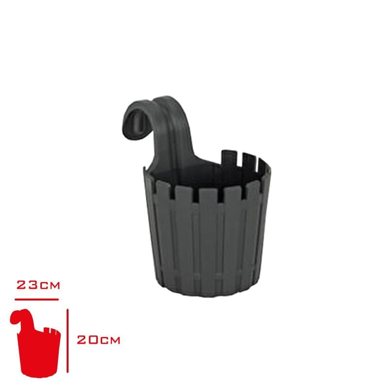 Poliwork Saksı Akasya Tekli Askılı Antrasit