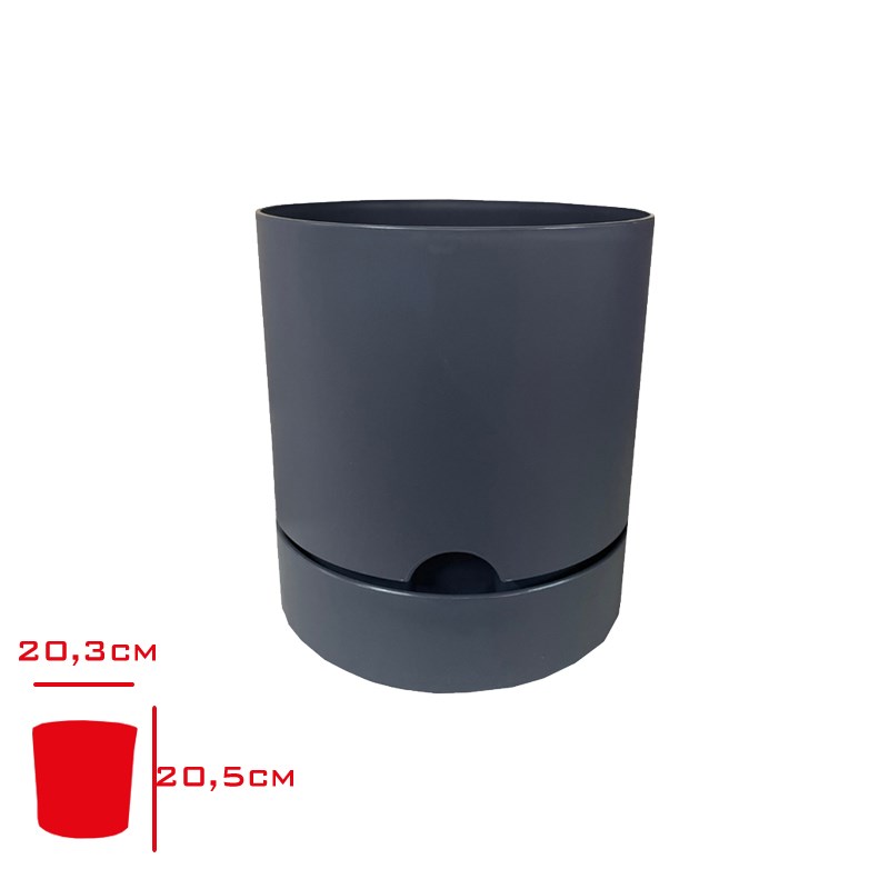 POLİWORKPoliwork Saksı Begonya 21 cm Antrasit