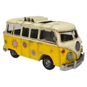 DiğerRetro Metal Minibüs Sarı 12x28cm