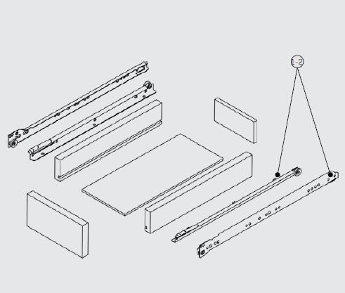 Samet 500 mm Bantlı Metal Ray Set Beyaz