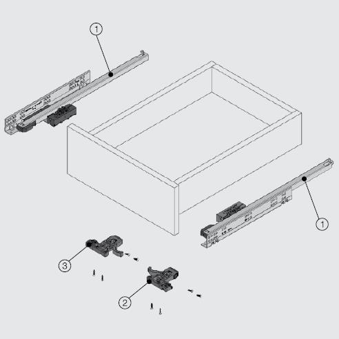 Samet Push Open 350 mm Kısmi Açılım Ray
