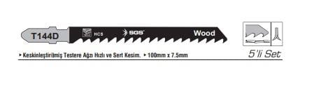 Sgs Dekupaj Ağzı Ahşap T144D 1pk 5 ad 
