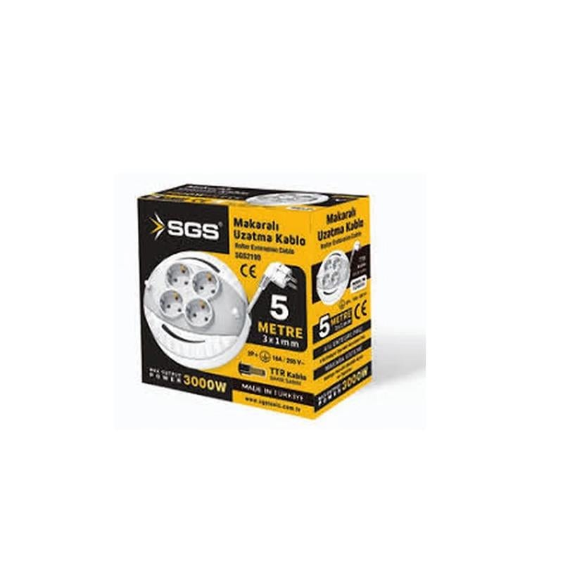 SGSSGS Makaralı Uzatma Kablosu 3x1 5 MT