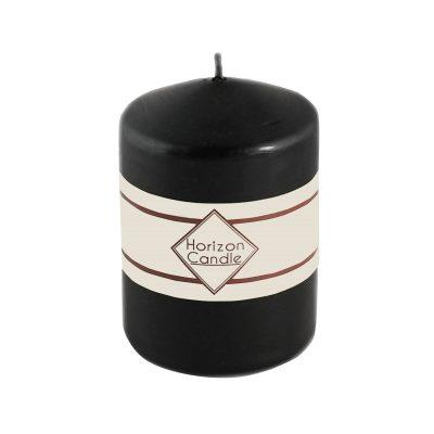 Silindir Mum Kokusuz Mat Siyah 6*8 cm