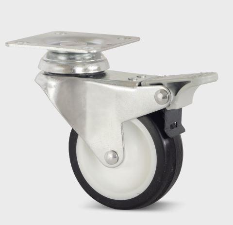 Tekerlek Pvc Siyah-Beyaz Çap 75 mm fr.li