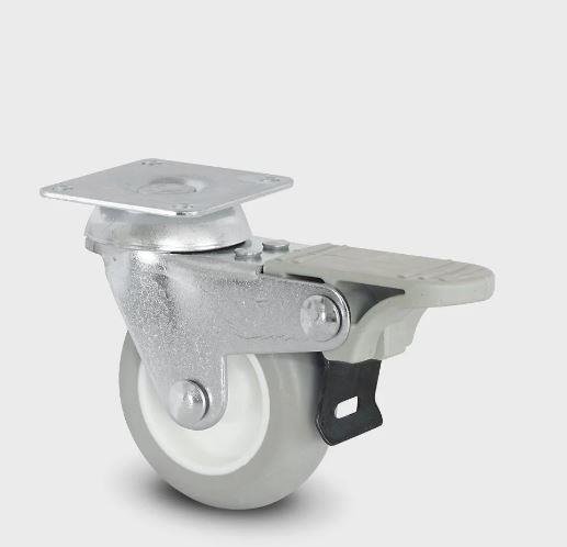 Tekerlek Tablalı Frenli Pvc Gri-Beyaz Çap 50 mm