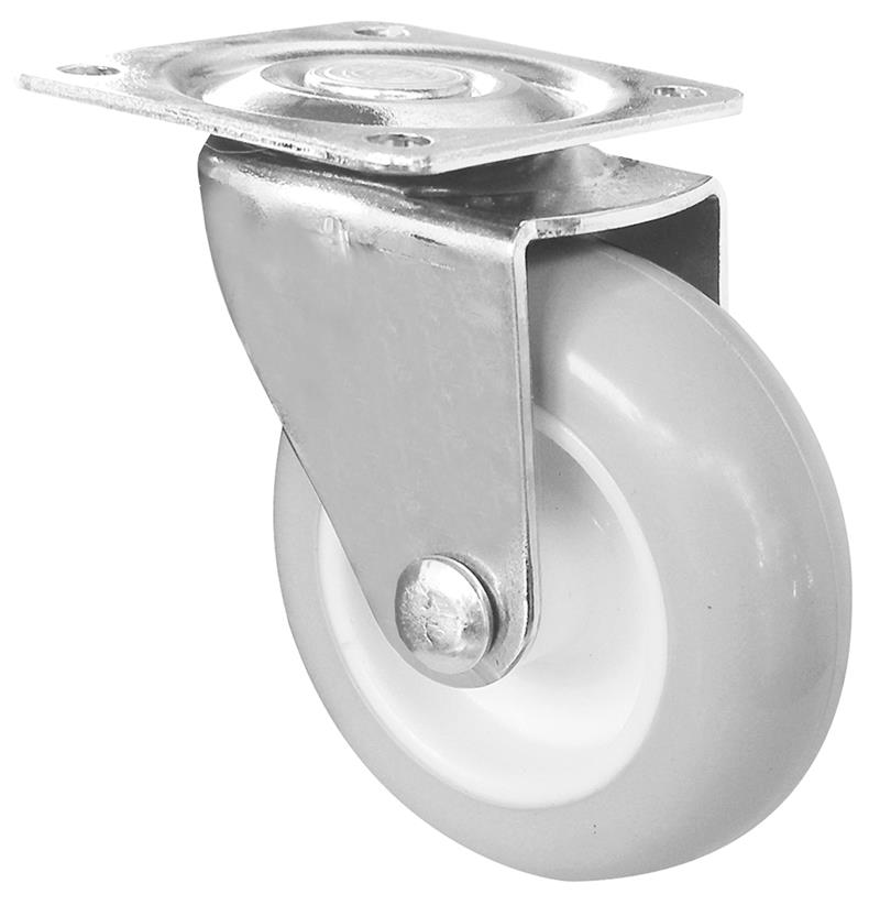 Tekerlek Tablalı Pvc Gri-Beyaz Çap 50 mm