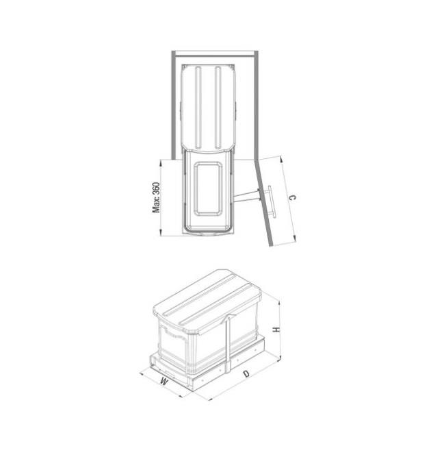 Teleskopik Raylı Plastik Gövde Çöp Kovası 16 Lt