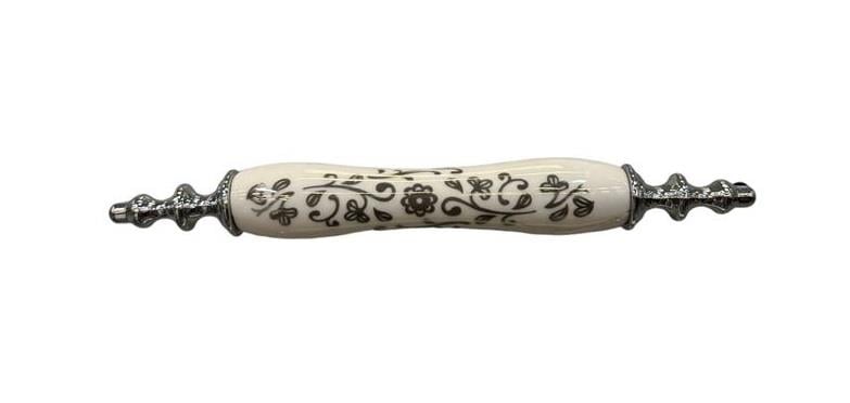 Tomurcuk Porselen Kulp 096 mm Desen 292 Krom Yaldı