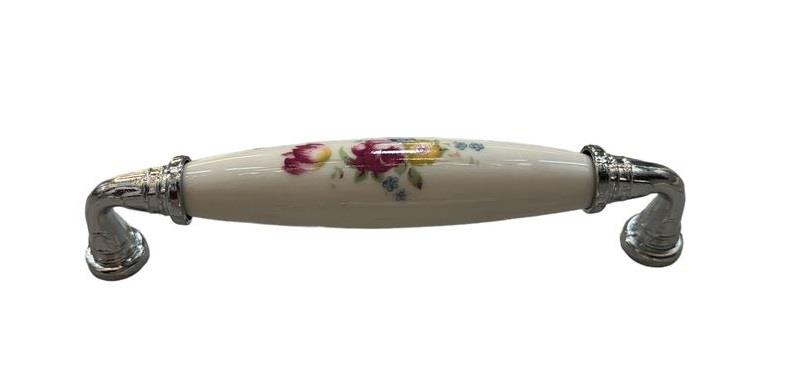 Tomurcuk Porselen Kulp 128 mm Krom Desen 141