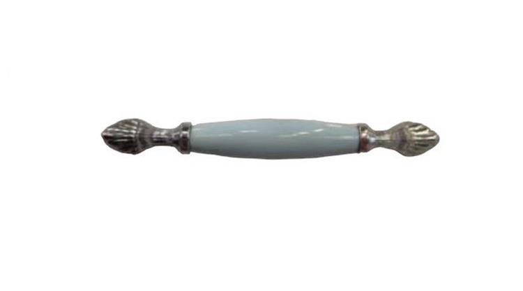 Tomurcuk Porselen Kulp 128 mm Krom Desensiz Mavi