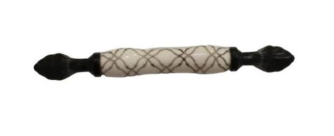 Tomurcuk Porselen Kulp 128 mm Siyah Desen 395